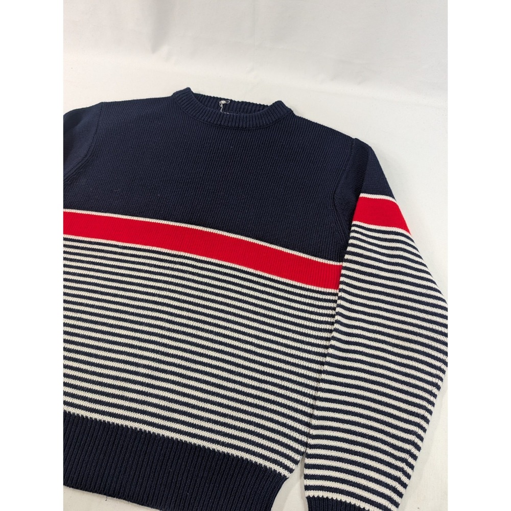 Vintage McGregor Sweater Red White Blue Cafe Racer Striped Men's Size L USA